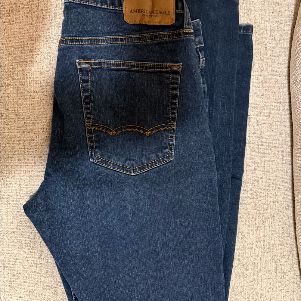 American Eagle Outfitters Men's Dark Blue Skinny Jeans